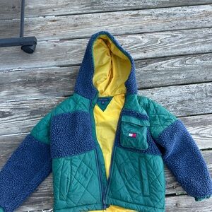 Tommy Hilfiger Kids Green and Blue Raincoat